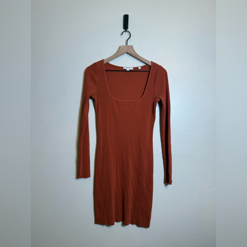 Vince Long-Sleeve Square-Neck Mini Dress - image 2
